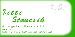 kitti stancsik business card